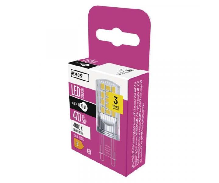 LED rovka Classic JC / G9 / 4 W (40 W) / 470 lm / neutrln bl Emos ZQ9545