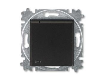 Zsuvka jednonsobn s ochrannm kolkem, s clonkami, s vkem (IP44) (typ 6619) ABB Levit 6619H-A06997 63 - onyx / kouov ern