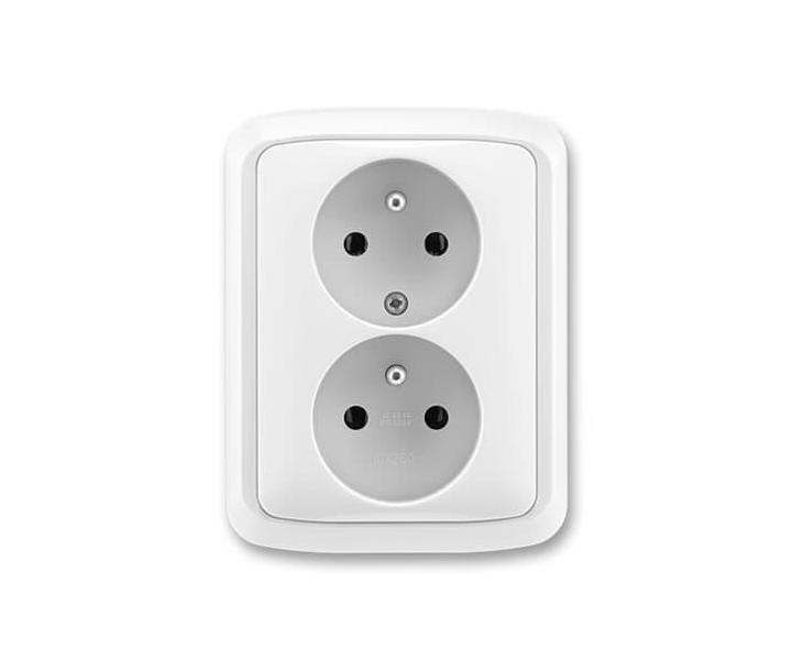Zsuvka dvojnsobn s ochrannmi kolky ABB Tango 5512A-2349 B - bl