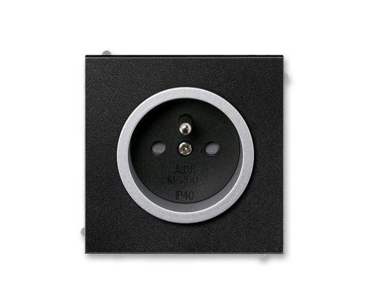 Zsuvka jednonsobn, s ochr. kolkem, s clonkami, s bezroub. sv. ABB Neo 5519M-A02357 74 - onyx/titanov