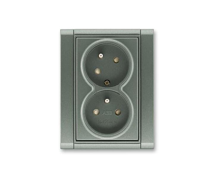 Zsuvka dvojnsobn chrnn s clonkami, bezroub. svorky ABB Time 5513F-C02357 34 - antracitov