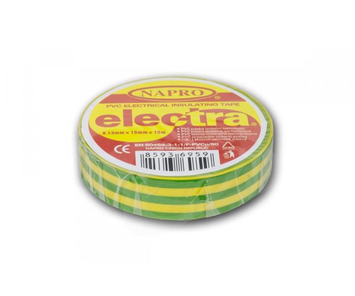 Izolan pska Napro electra PVC 0,13 mm x 15 mm x 10 m, zeleno-lut