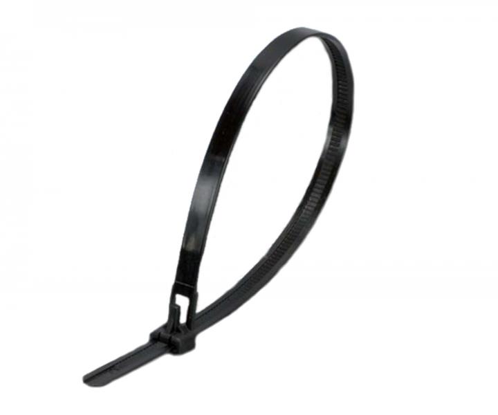 Stahovac  rozdlvac psek plastov masivn ern Wapro WT-RAH-300HDB 303x7,6 mm - 100 ks