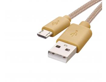 Rychlonabjec kabel Emos SM7006Y, USB A - micro USB B, zlat - 1 m