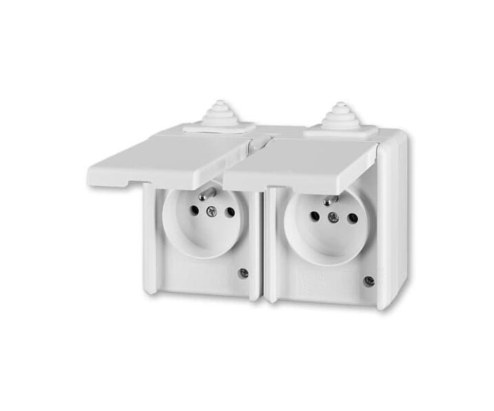 Zsuvka dvojnsobn pro prbnou mont, IP44 ABB Praktik 5518-2069 B - bl