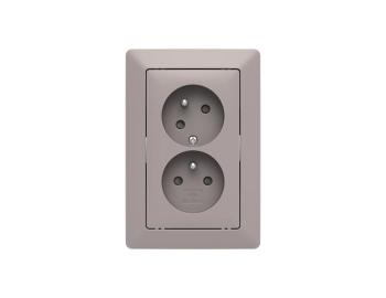 Zsuvka dvojnsobn, s clonkami, s natoenou dutinou ABB Zoni 5513T-C02357 144 - greige / bl