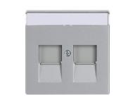 Kryt zsuvky komunikan, s krycmi clonkami (pro 2 zsuvky) ABB Future 2CKA001710A3676 - hlinkov stbrn