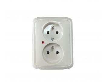 Z�suvka dvojn�sobn� s p�ep�ovou ochranou ABB Tango 5592A-A2349 B - b�l�