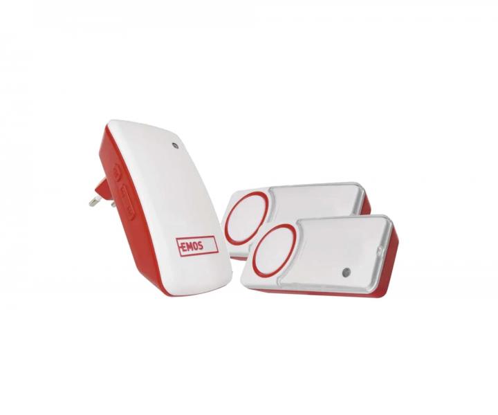Bezbateriov� domovn� bezdr�tov� zvonek Emos P5750.2T do z�suvky se 2 tla��tky, IP44