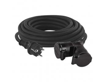 Venkovn prodluovac kabel 15 m / 2 zsuvky / ern / guma / 230 V / 1,5 mm2 Emos P0602