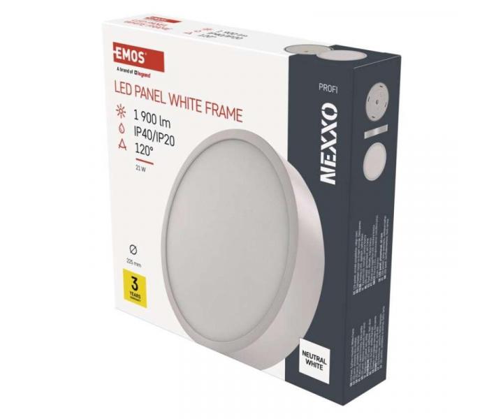 LED pisazen svtidlo NEXXO, kruhov, bl, 21W, neutrln bl Emos ZM5145