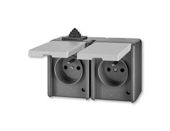 Zsuvka dvojnsobn, IP44 ABB Praktik 5518-2029 S - ed