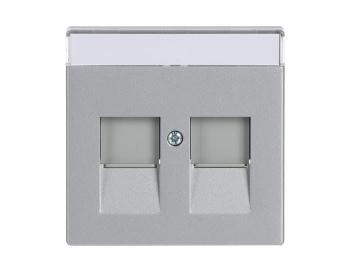 Kryt zsuvky komunikan, s krycmi clonkami (pro 2 zsuvky) ABB Future 2CKA001710A3676 - hlinkov stbrn