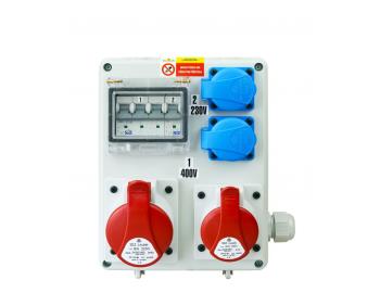 Zsuvkov rozvodnice 1x3253+1x1653+2x230 V, jitn, IP 44 SEZ ROS-I 1603
