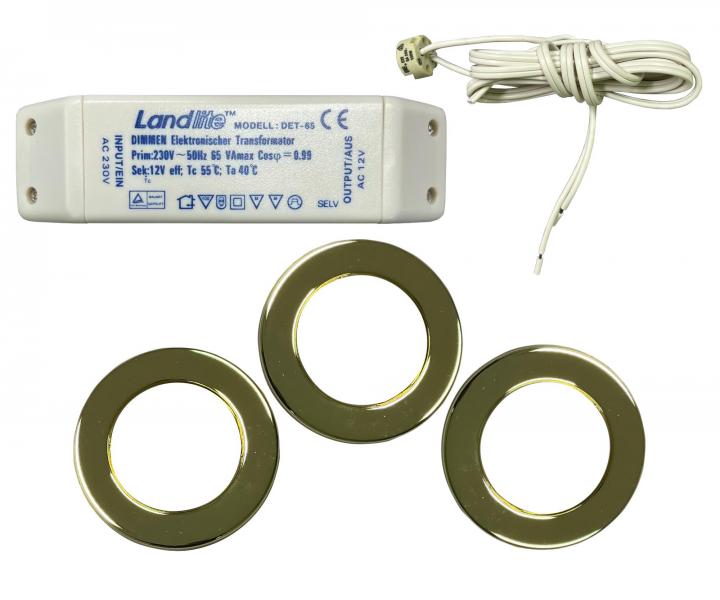 Sada vestavnch halogenovch svtidel Rendl SHP3205/Z, G4, 220-240 V, 3x 20 W - zlat