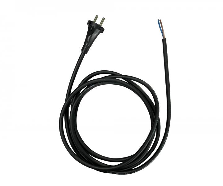 Flexo šňůra pryž 522101-1-1/3, 2x1, rovná vidlice, černá - 3 m