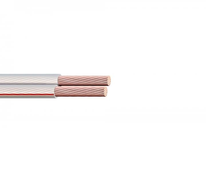 Dvojlinka CYH-SCY, 2x0,35, PVC, transparentní/červená - 1 m
