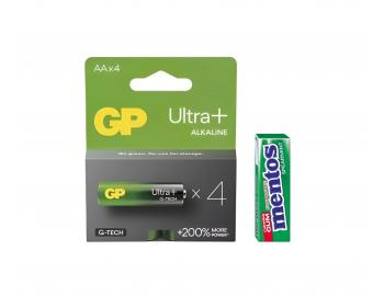 Alkalick baterie GP Ultra Plus AA (LR6) - 4 ks + vkaky Mentos zdarma