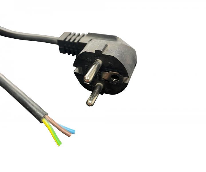 Flexo PVC šňůra 863107-1-1/2.20, 3Gx1, úhlová vidlice, černá - 2,20 m