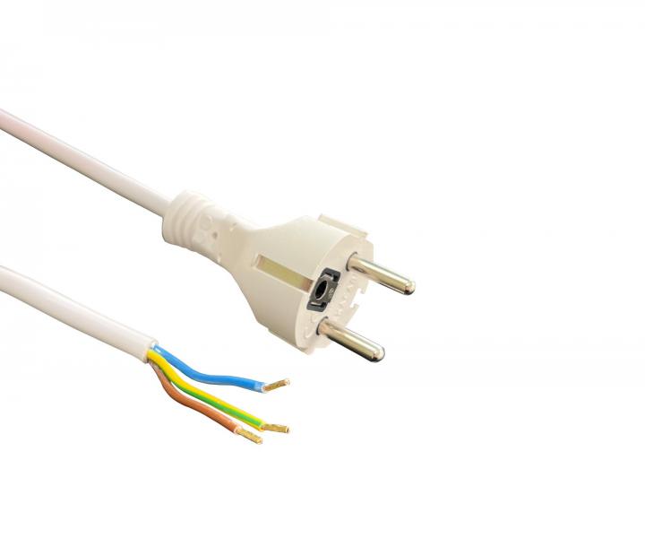 Flexo PVC šňůra 863109-3-53/5, 3Gx1, dutinky, rovná vidlice, bílá - 5 m