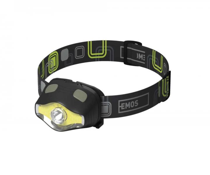 COB LED + LED elovka Emos P3536, 220 lm, 100 m, 3x AAA