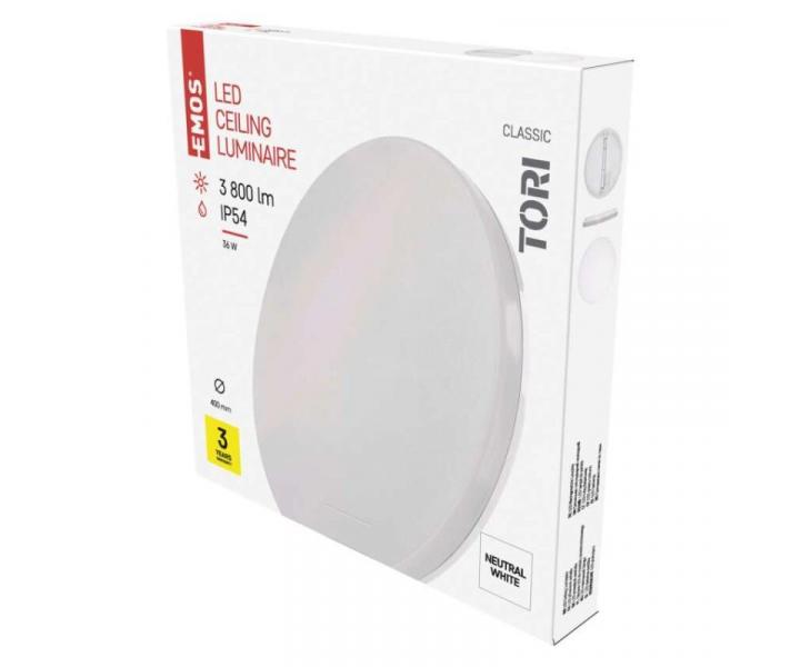 LED pisazen svtidlo TORI, kruhov bl 36W neutrln b., IP54 Emos ZM4325