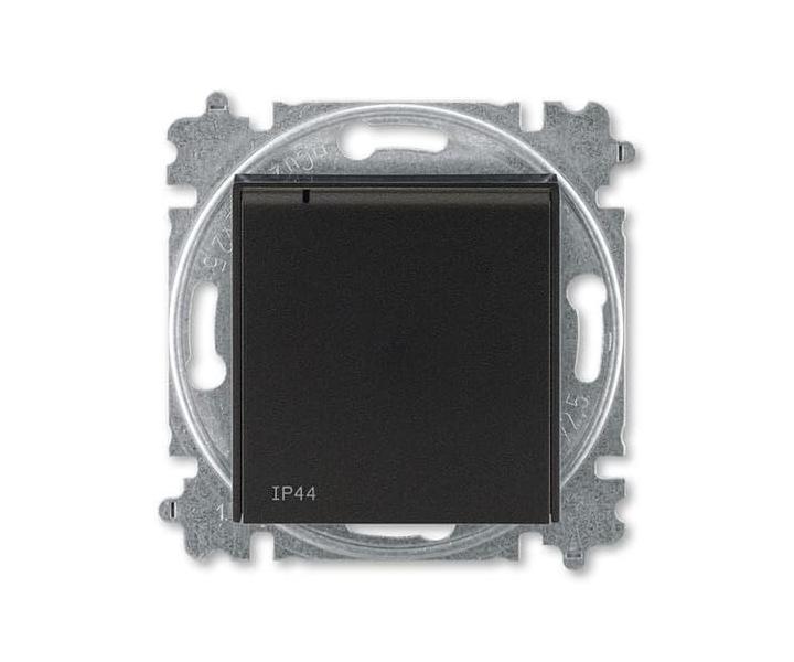 Zsuvka jednonsobn s ochr. kolkem, s clonkami, s vkem, IP44 ABB Levit 5519H-A02997 63 - onyx/kouov ern