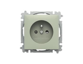 Zsuvka jednonsobn s ochrannm kolkem, s clonkami (typ 6619) ABB Zoni 6619T-A06657 243 - olivov