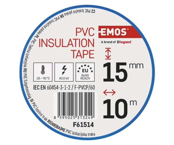 Izolan pska PVC Emos F61514, 15 mm, 10 m, modr, 1 ks