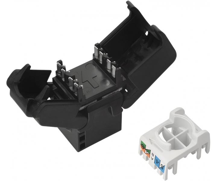 Konektor/keystone CAT6 UTP Solarix SXKJ-6-UTP-BK-SA, samoezn, datov zsuvka RJ45 - ern
