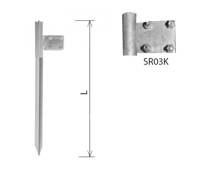 Zemnc ty s profilem "T" Kovoblesk ZTT, se svorkou SR03K - 1,5 m