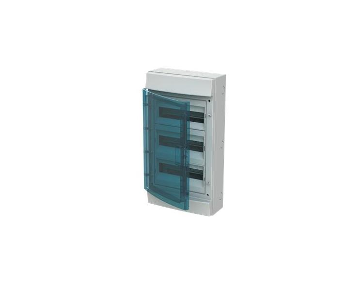 Rozvodnice nstn, 36 Modul (12x3), plastov prhledn dvka, kryt IP65, ada Mistral65, vetn svorek N+PE (21 + 21) ABB 1S