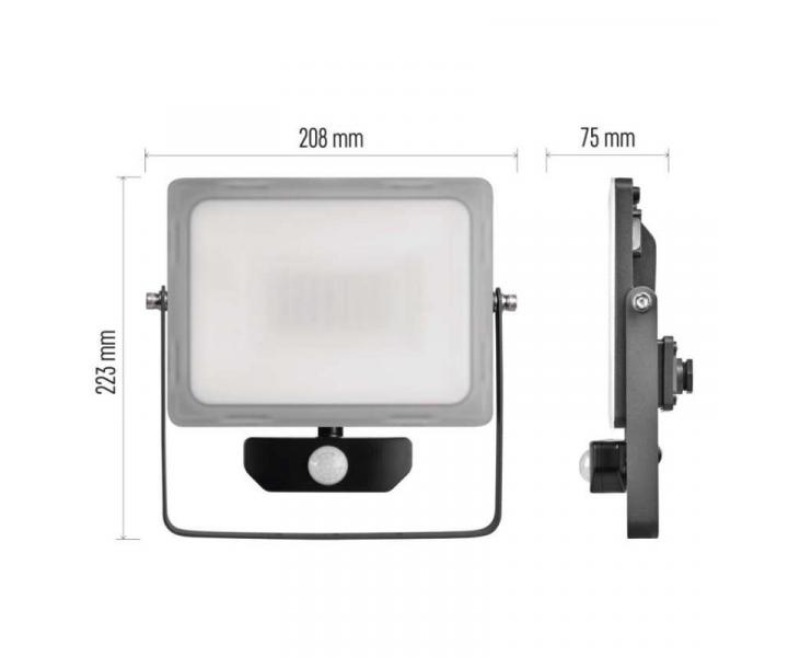 LED reflektor ILIO s pohybovm idlem, 51W, ern, neutrln bl Emos ZS2940