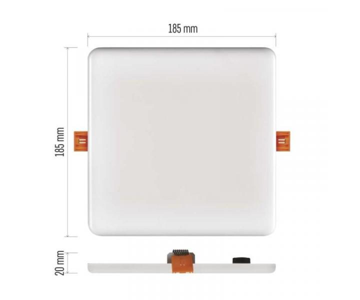 LED vestavn svtidlo VIXXO, tvercov, bl, 19W neut.b.,IP65 Emos ZV2152