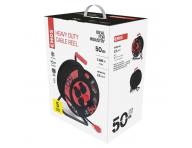 Venkovn prodluovac kabel na bubnu 50 m / 4 zs. / ern / guma-neopren / 230V / 2,5 mm2 Emos P084503