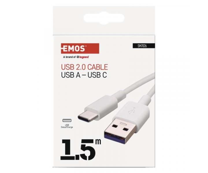 Nabjec a datov kabel USB-A 2.0 / USB-C 2.0, 1,5 m, bl Emos SM7026
