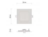 LED vestavn svtidlo NEXXO, tvercov, bl, 7W, tepl bl Emos ZD2124