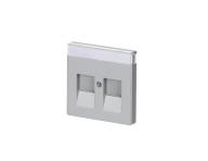 Kryt zsuvky komunikan, s krycmi clonkami (pro 2 zsuvky) ABB Future 2CKA001710A3676 - hlinkov stbrn