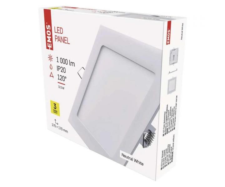 tvercov podhledov LED svtidlo Emos Profi ZD2132, 12,5 W, neutrln bl