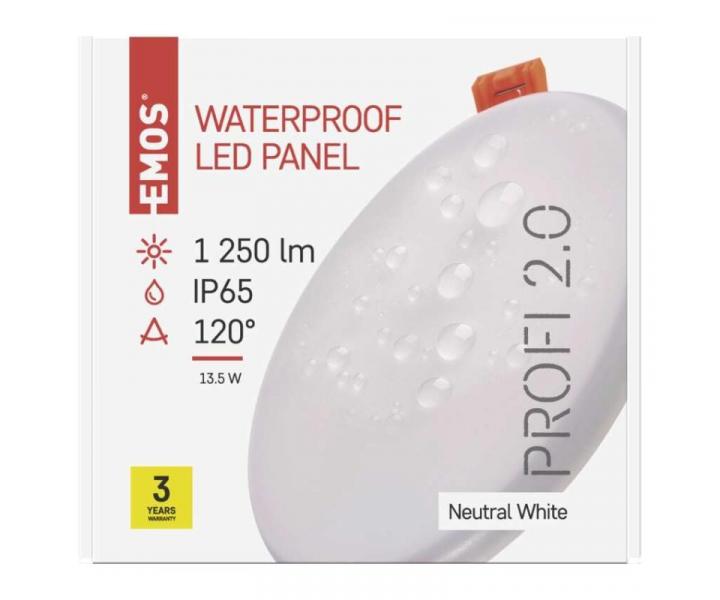 LED vestavn svtidlo VIXXO, kruhov, bl, 13,5W neutr. b., IP65 Emos ZV1142