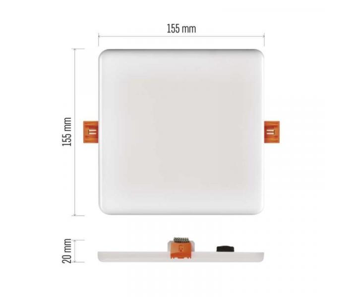 LED vestavn svtidlo VIXXO, tvercov, bl, 13,5W neut.b.,IP65 Emos ZV2142