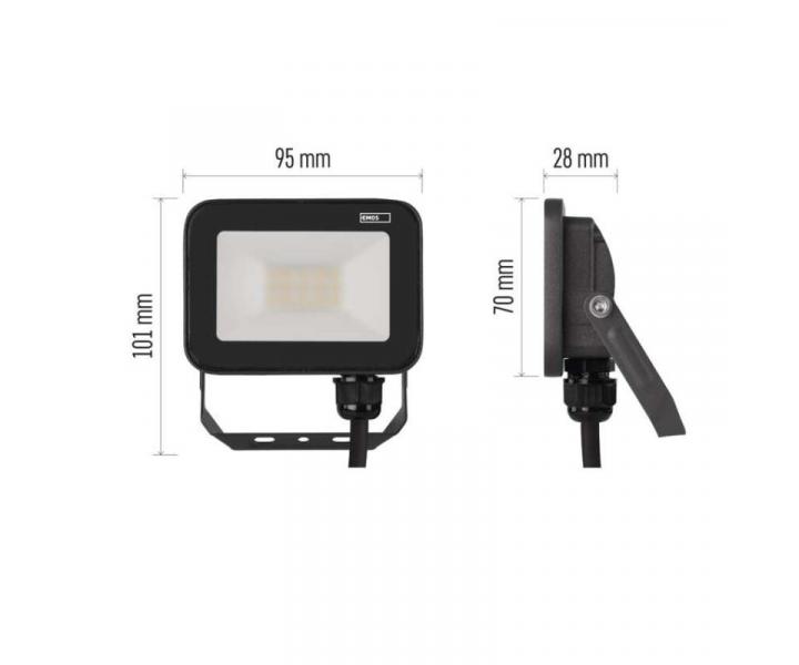 LED reflektor INOVO 10W, antracit, neutrln bl Emos ZS2612