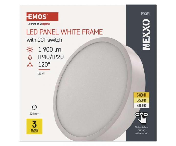 LED pisazen svtidlo NEXXO, kruhov, bl, 21W, se zmnou CCT Emos ZM5143
