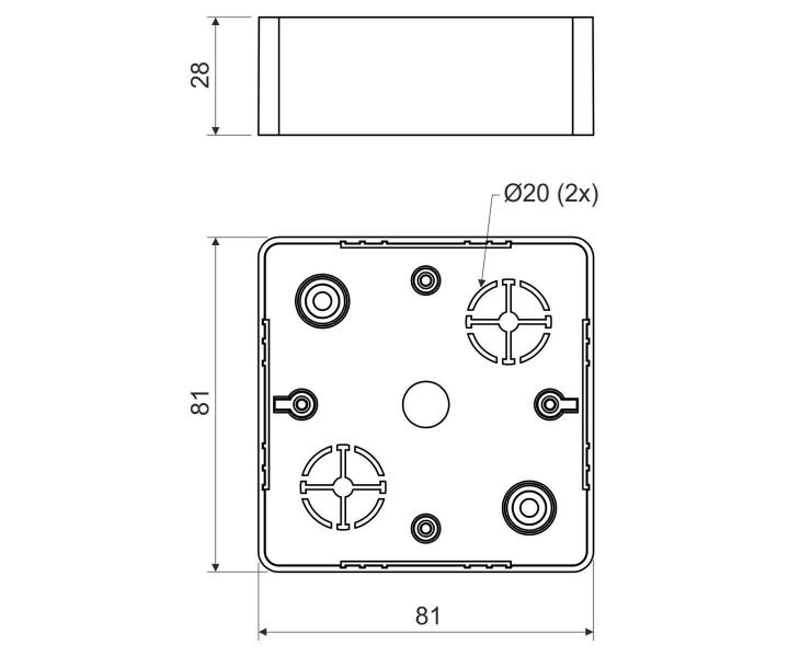 Krabice litov, konfigurace HB, superbl/RAL9003 Kopos LK 80X28R/1_HB