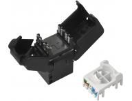 Konektor/keystone CAT6 UTP Solarix SXKJ-6-UTP-BK-SA, samoezn, datov zsuvka RJ45 - ern