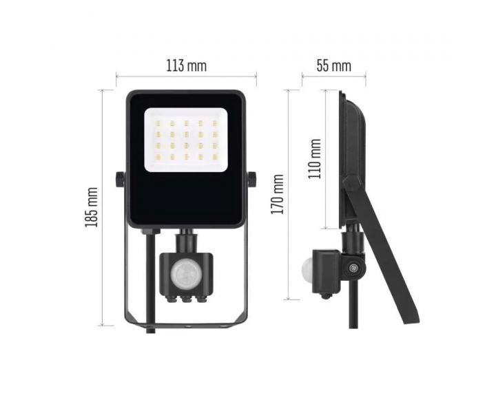 LED reflektor s pohybovm idlem Emos Visio ZS2913, IP54, 10 W, ern - neutrln bl