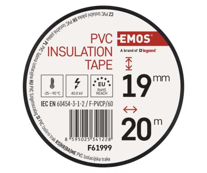 Izolan pska PVC 19mm / 20m barevn mix Emos F61999
