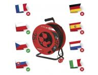 Venkovn prodluovac kabel na bubnu 25 m / 4 zsuvky / ern / guma / 230 V / 1,5 mm2 Emos P084251