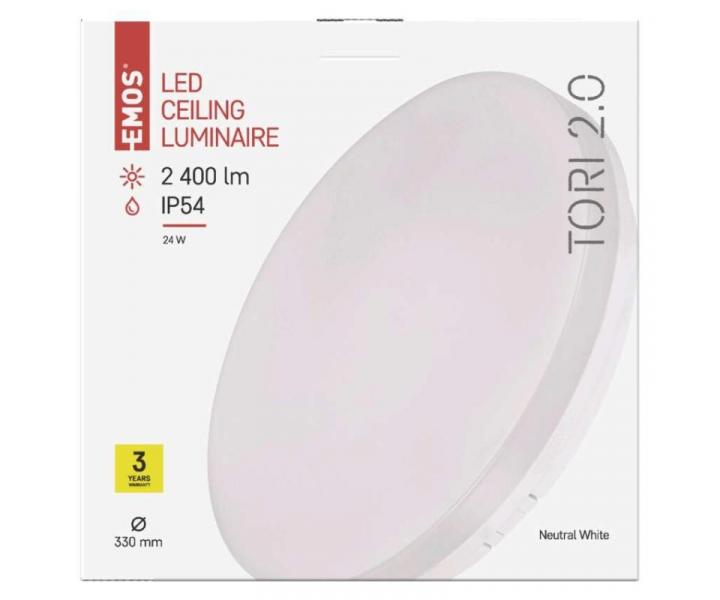 LED pisazen svtidlo TORI, kruhov bl 24W neutrln b., IP54 Emos ZM4322