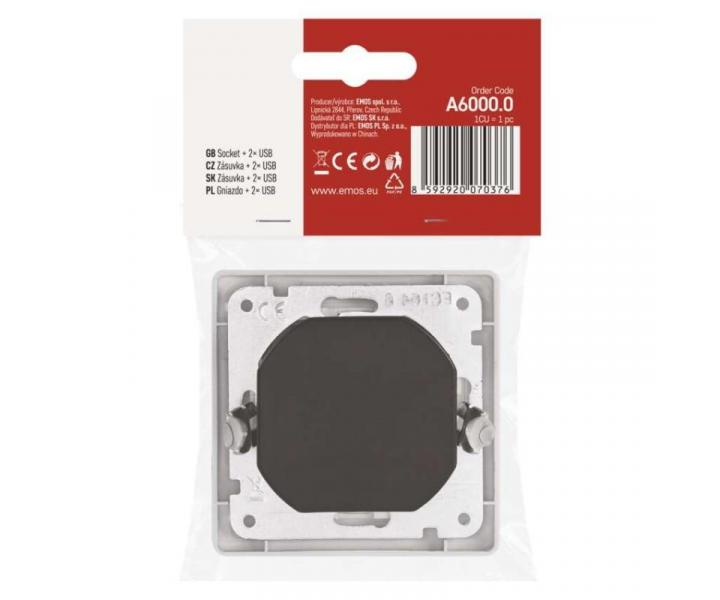 Zsuvka s USB 2,1A max., bl Emos A6000.0